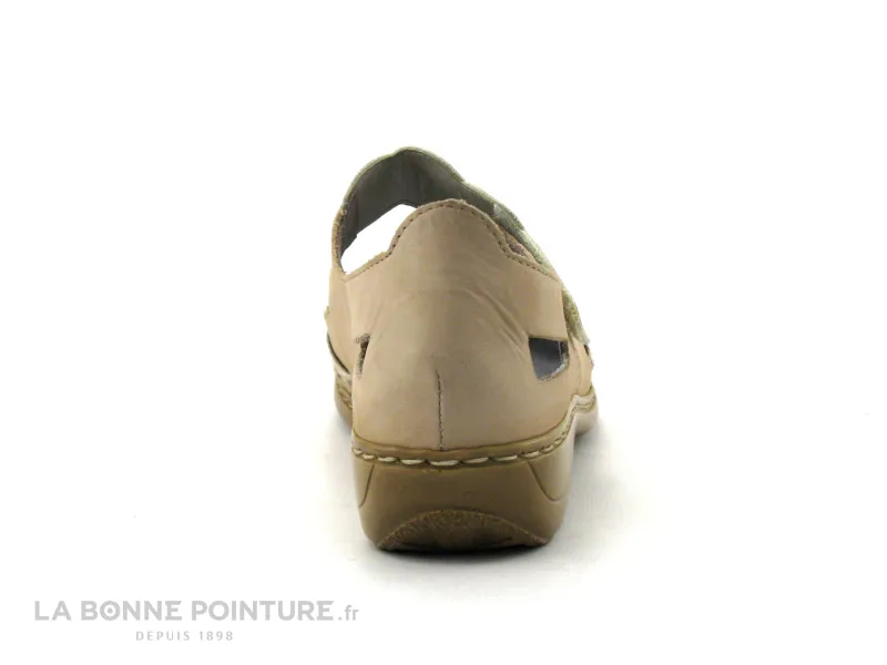 Achat chaussures Rieker Femme Chaussure aérée, vente Rieker 41369-60 Beige - Chaussure Femme avec bride velcro