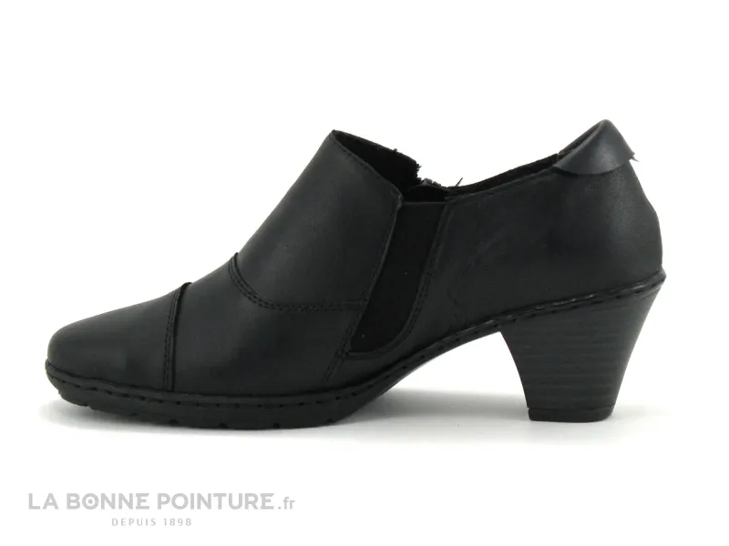 Achat chaussures Rieker Femme Escarpin, vente Rieker 57173-02 - Noir - Escarpin ferme avec zip - Petit talon