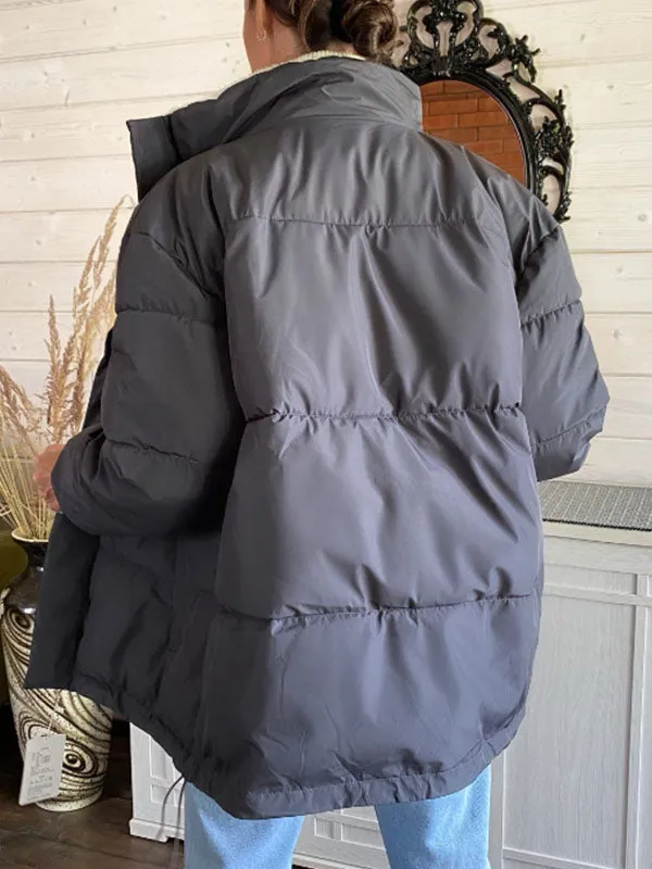 Airchics manteau d'hiver en coton élégant poches col roulé chic hiver femme enceinte
