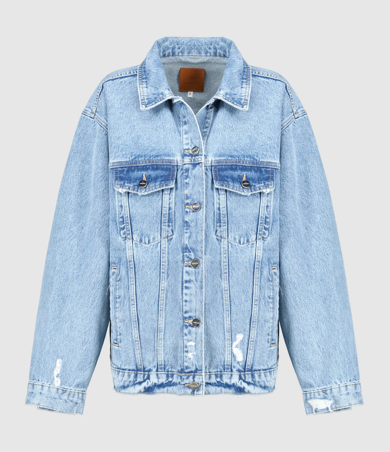 ANINE BING Partager  Veste Rory Coton Vintage Bleu  