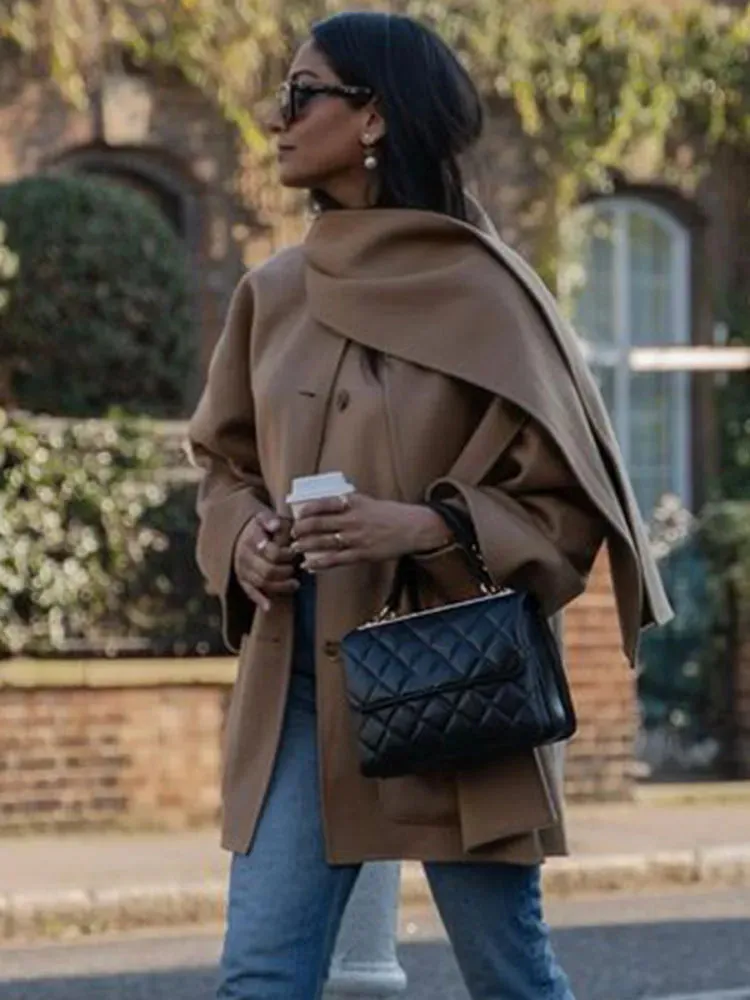 Aries | Manteau Camel avec charpe