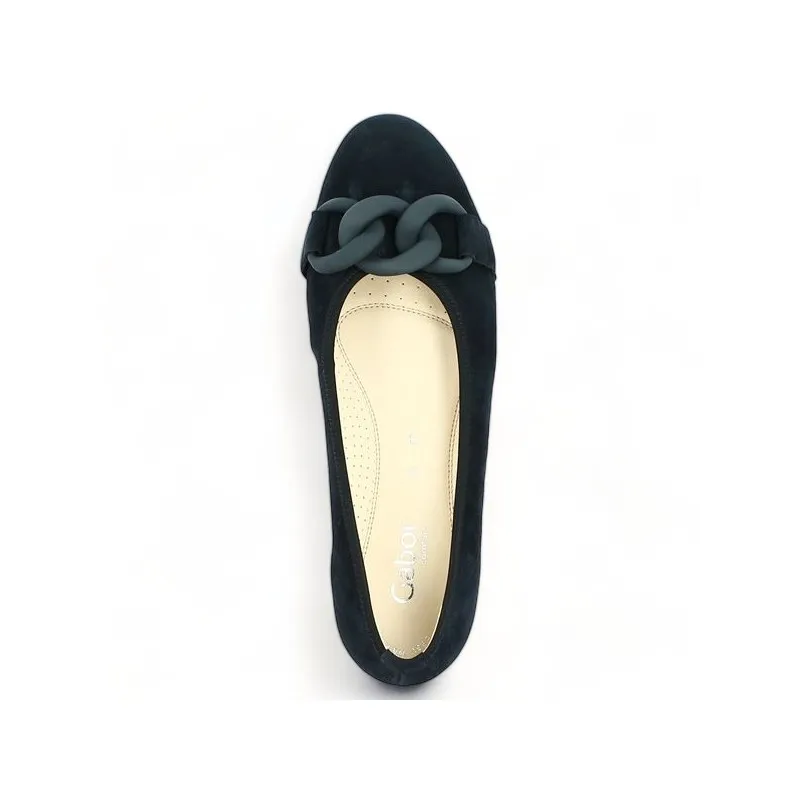 Ballerine bleu marine velours à chaine Gabor LIZZIE