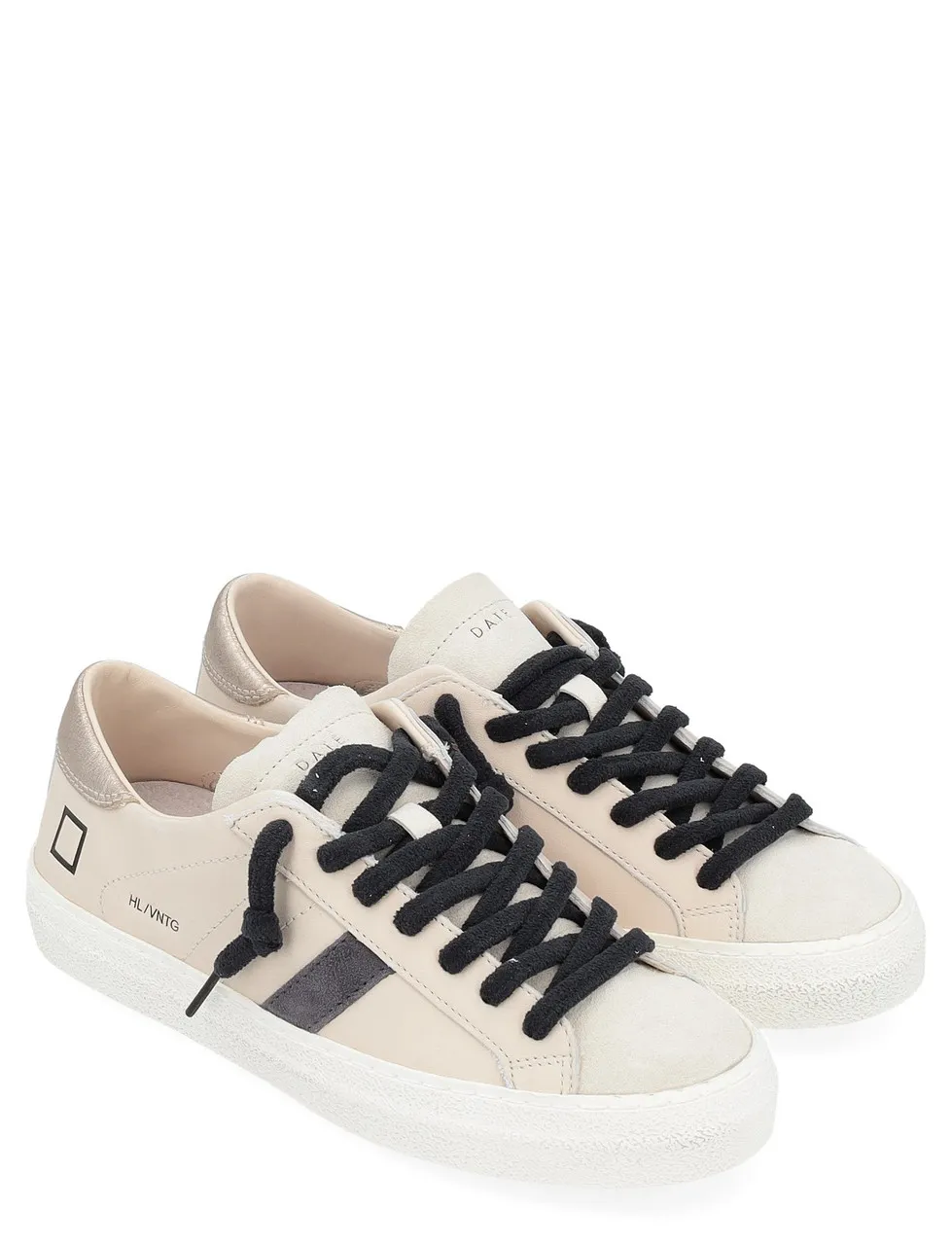 Baskets D.A.T.E. Hill Low en cuir ivoire vintage