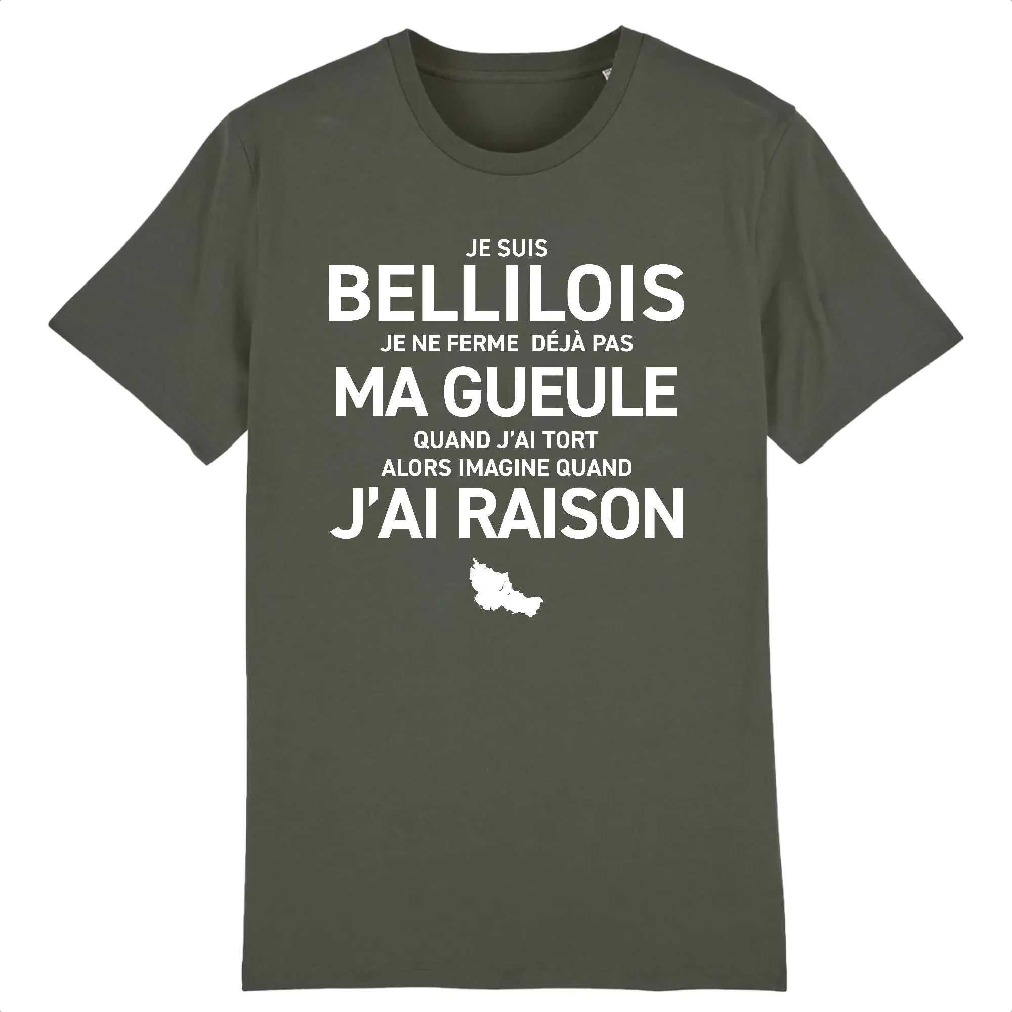 Bellilois Gueule  - T-shirt humour coton bio imprimé FR - Bretagne