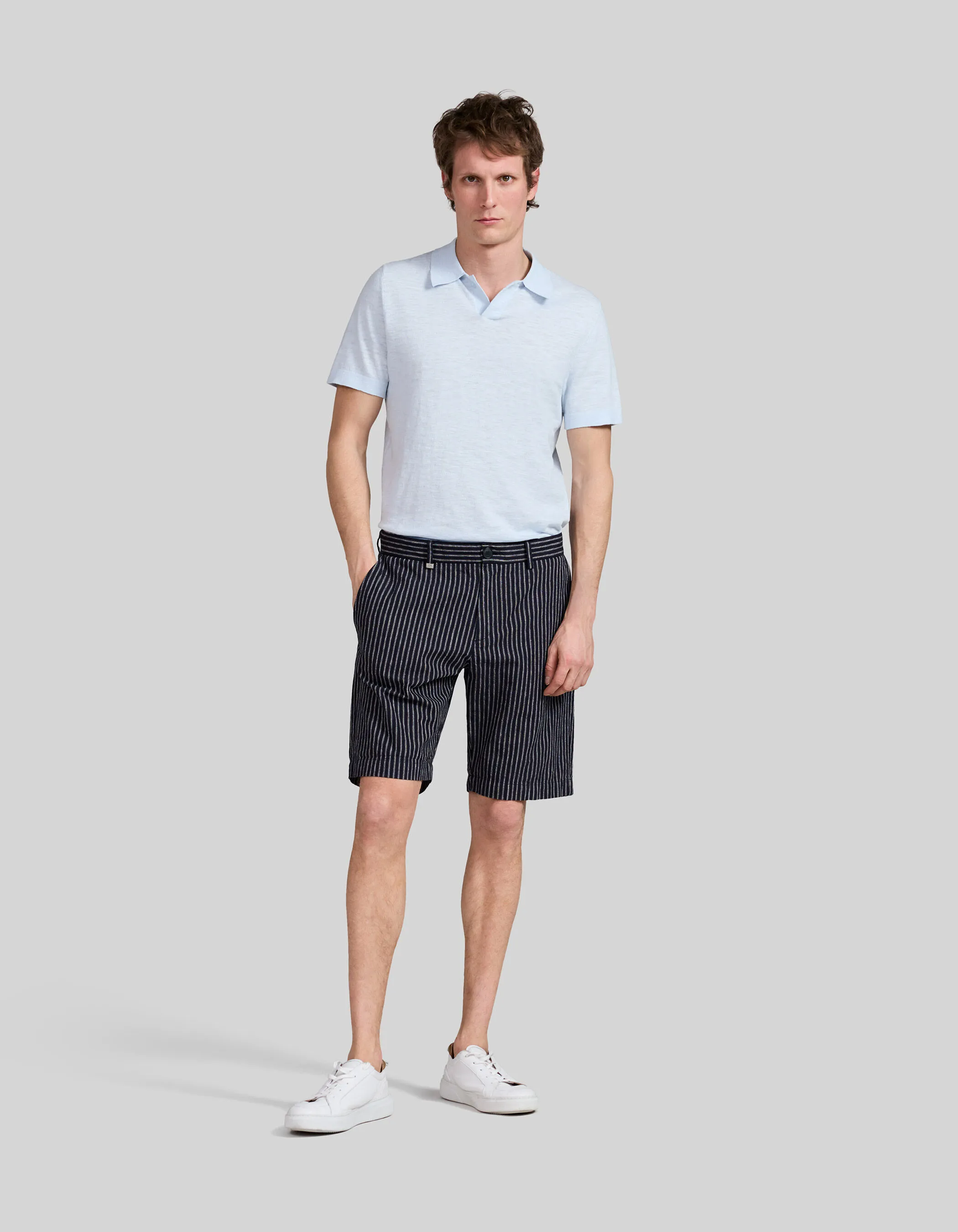 Bermuda chino COMPORT marine motif rayures Homme