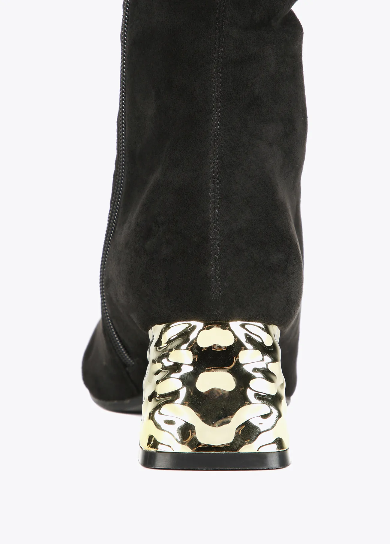 Bottes tige haute à talon doré