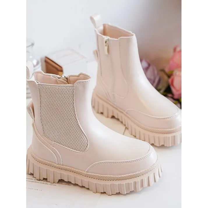 Bottes zippées isolées pour enfants Beige Jolynn