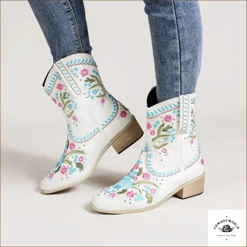 Bottines Cowboy Blanches