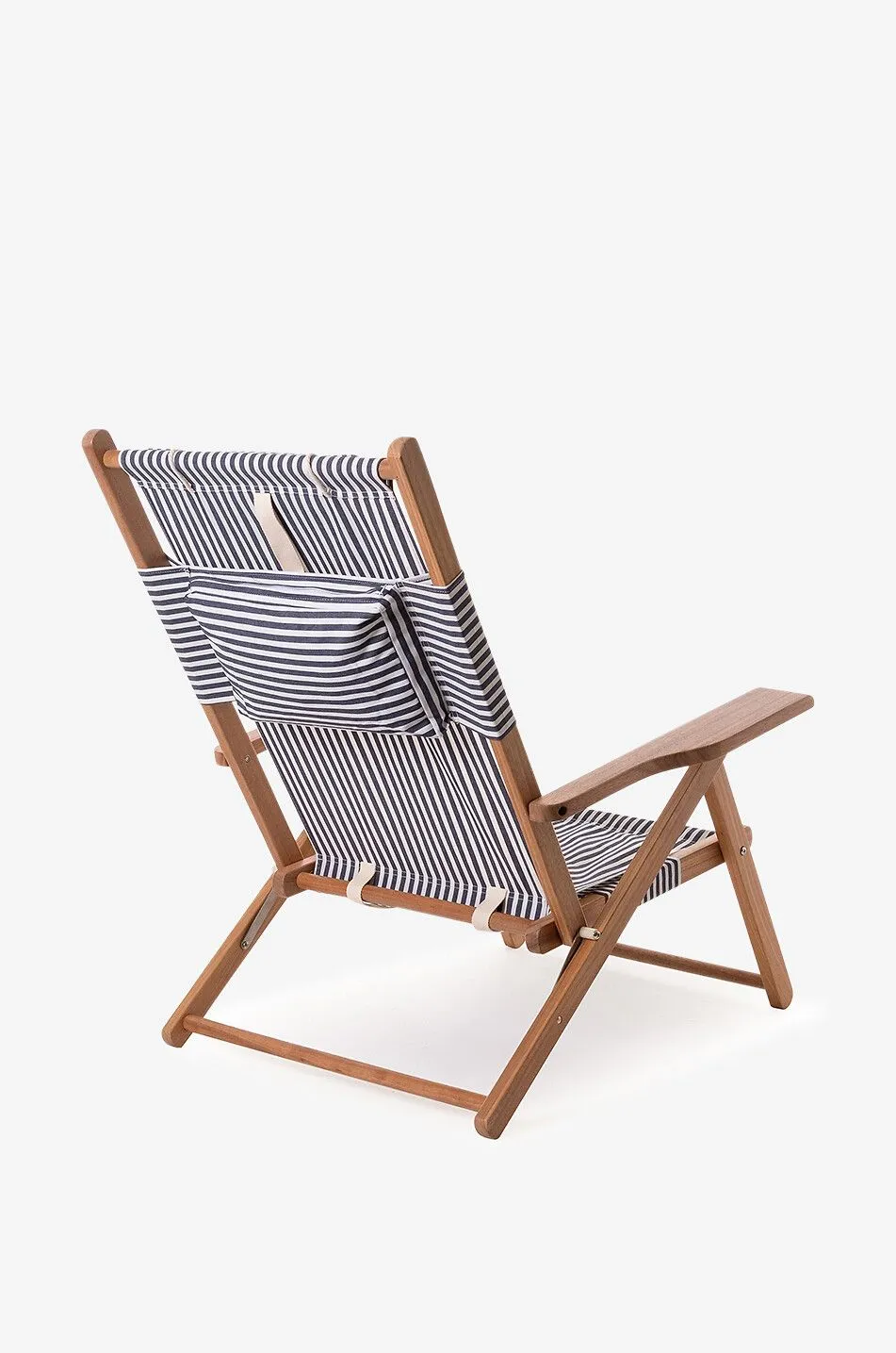 Chaise pliable en bois et toile The Tommy Chair Lauren's Navy Stripe