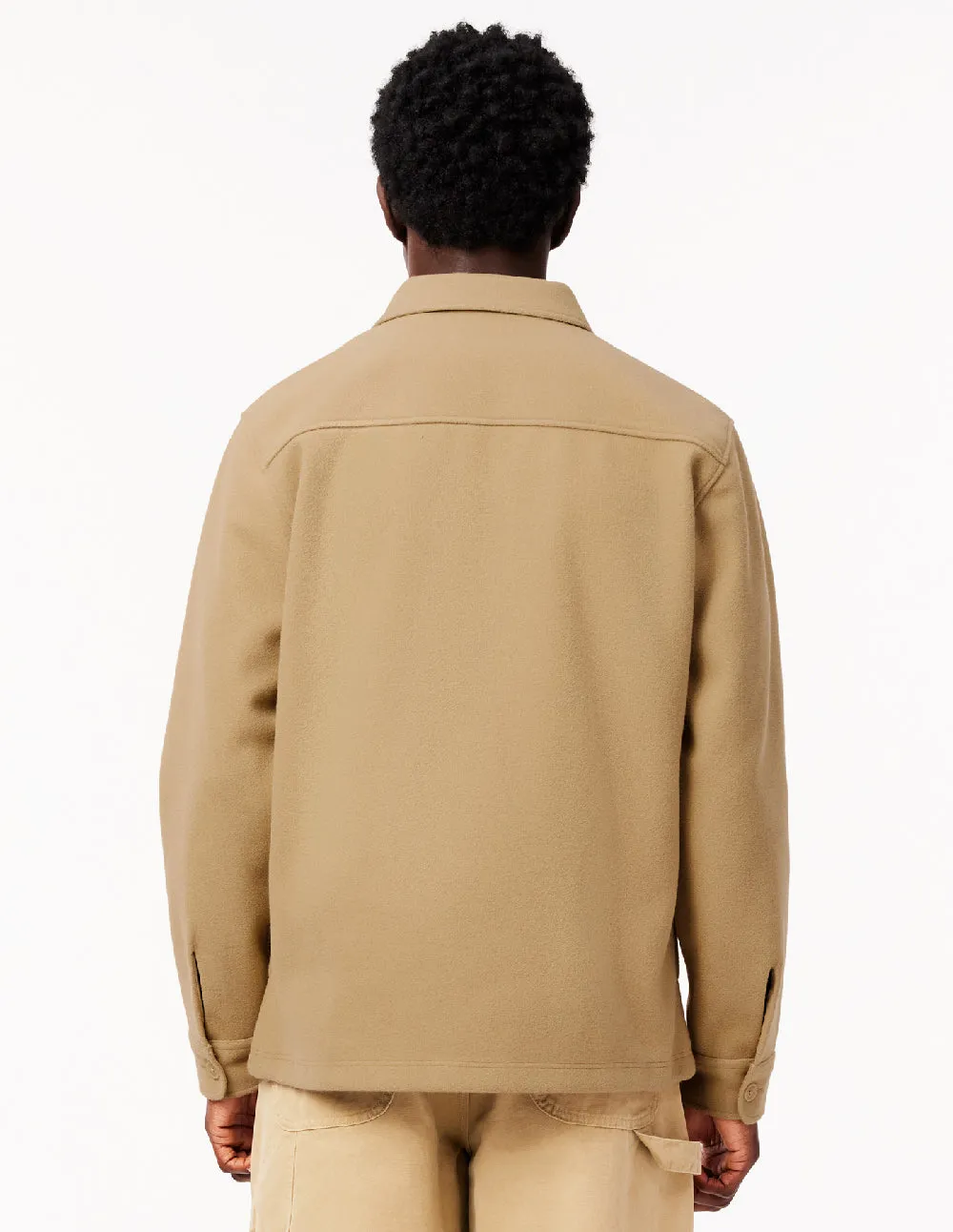 Chaqueta Lacoste de Franela Beige Hombre