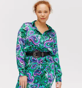 Chemise soyeuse imprimée Femme - Imprimé vert