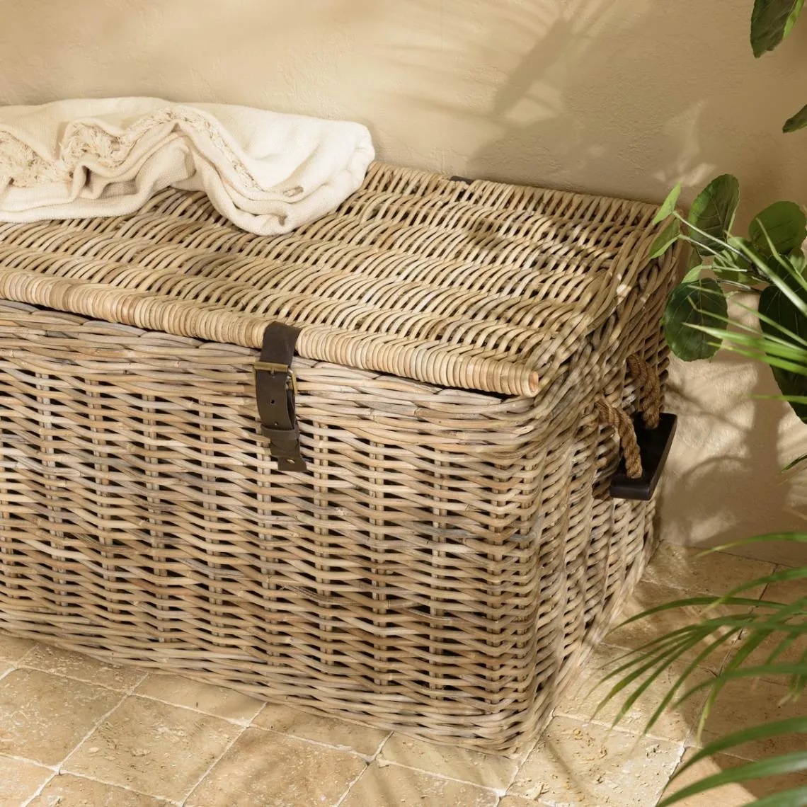 Coffre de rangement en kubu naturel KALLY | 3 Suisses