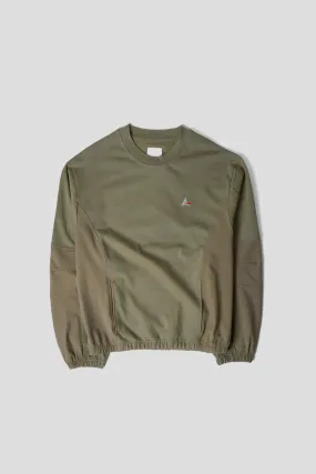 CREWNECK PANELED VERT MILITAIRE
