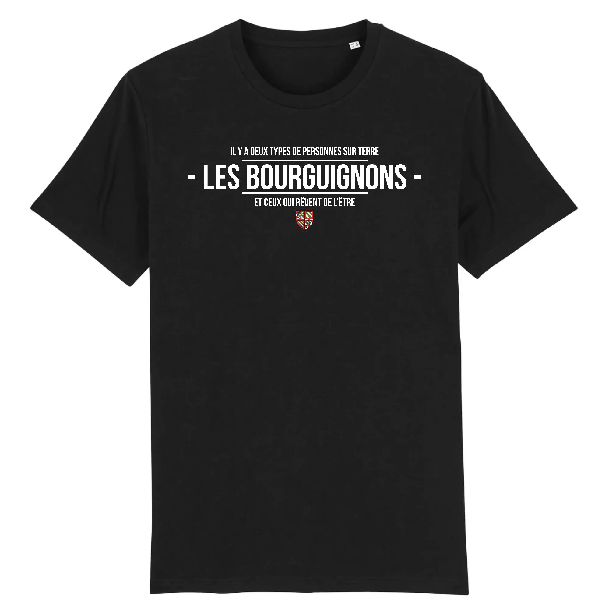 Deux types, les Bourguignons - T-shirt cadeau humour - Coton bio - imprimé FR