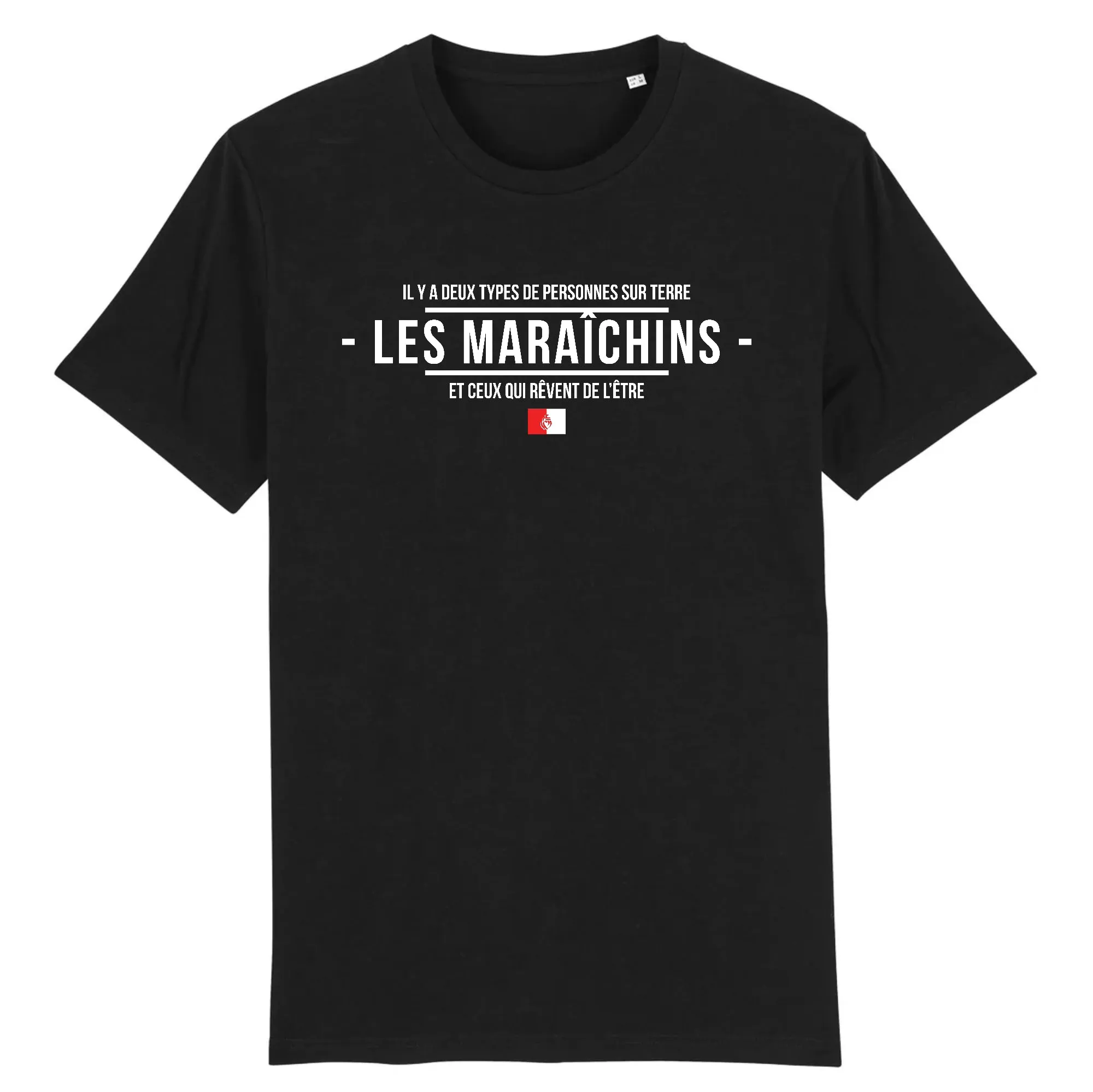 Deux types, Les Marachins - Marais Poitevin - T-shirt cadeau humour - Coton bio - Imprimé FR