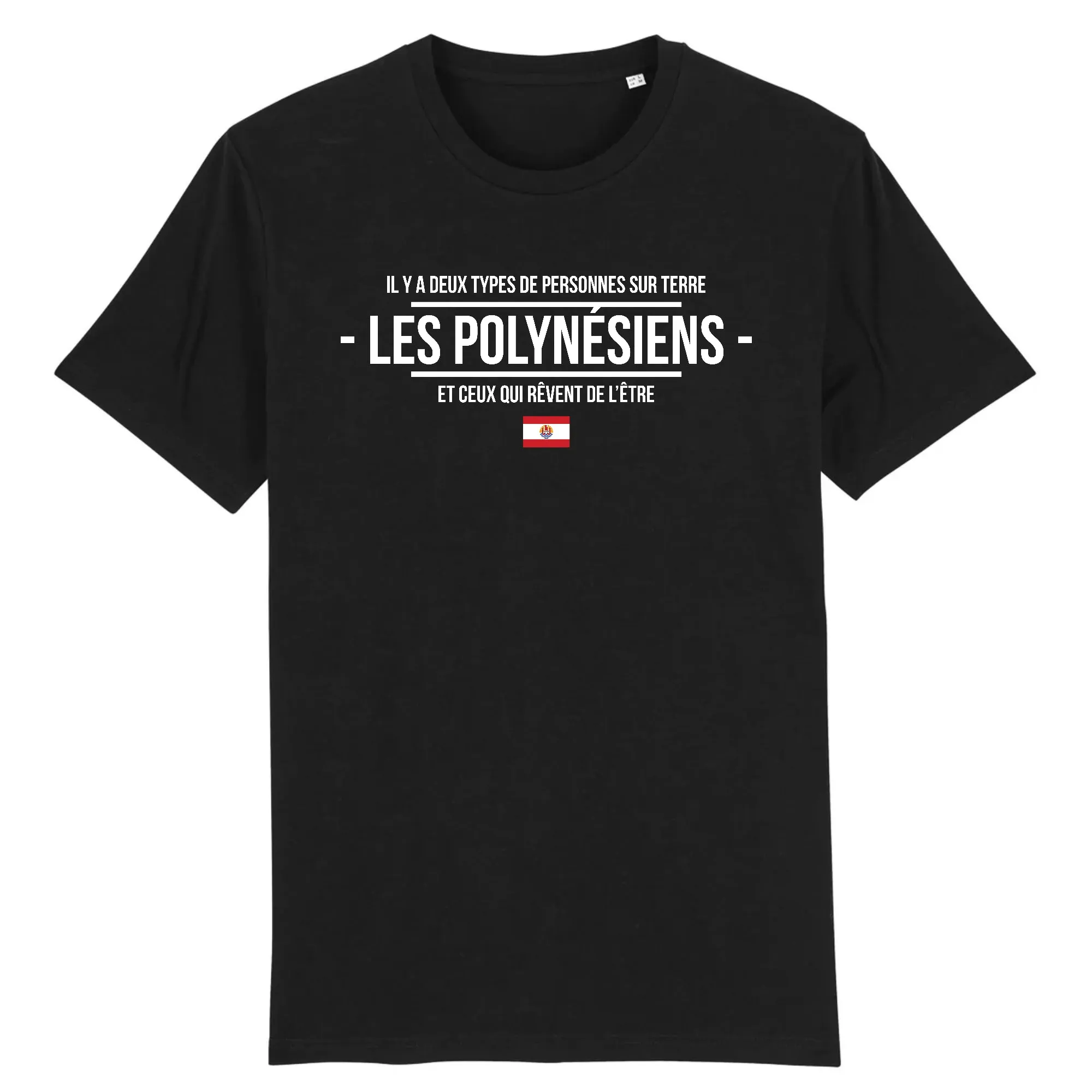Deux types, Les Polynésiens - T-shirt cadeau humour - Coton bio - Imprimé FR