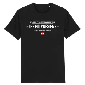 Deux types, Les Polynésiens - T-shirt cadeau humour - Coton bio - Imprimé FR