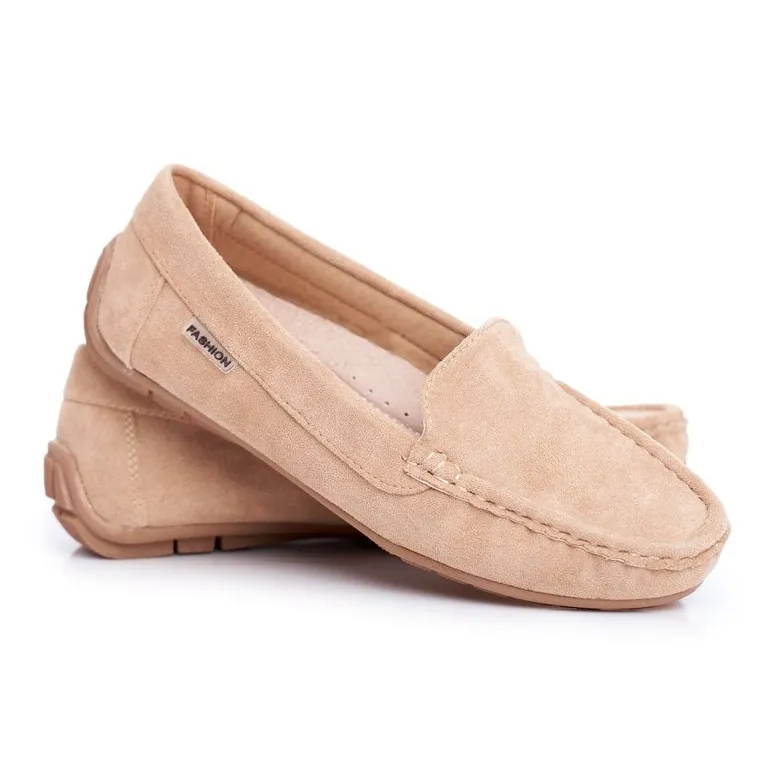 Evento Mocassins Femme Beige Daim Morreno