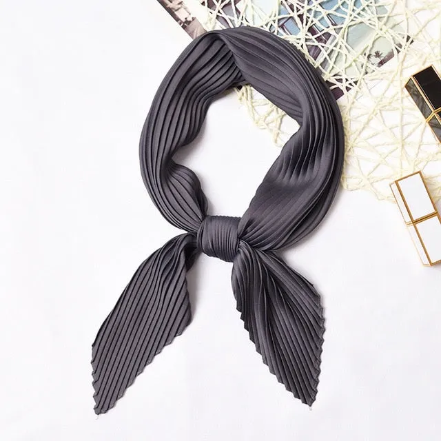 Foulard pour cheveux plissé - Anthracite