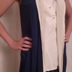 Gilet sans manches en viscose couleur bleu
