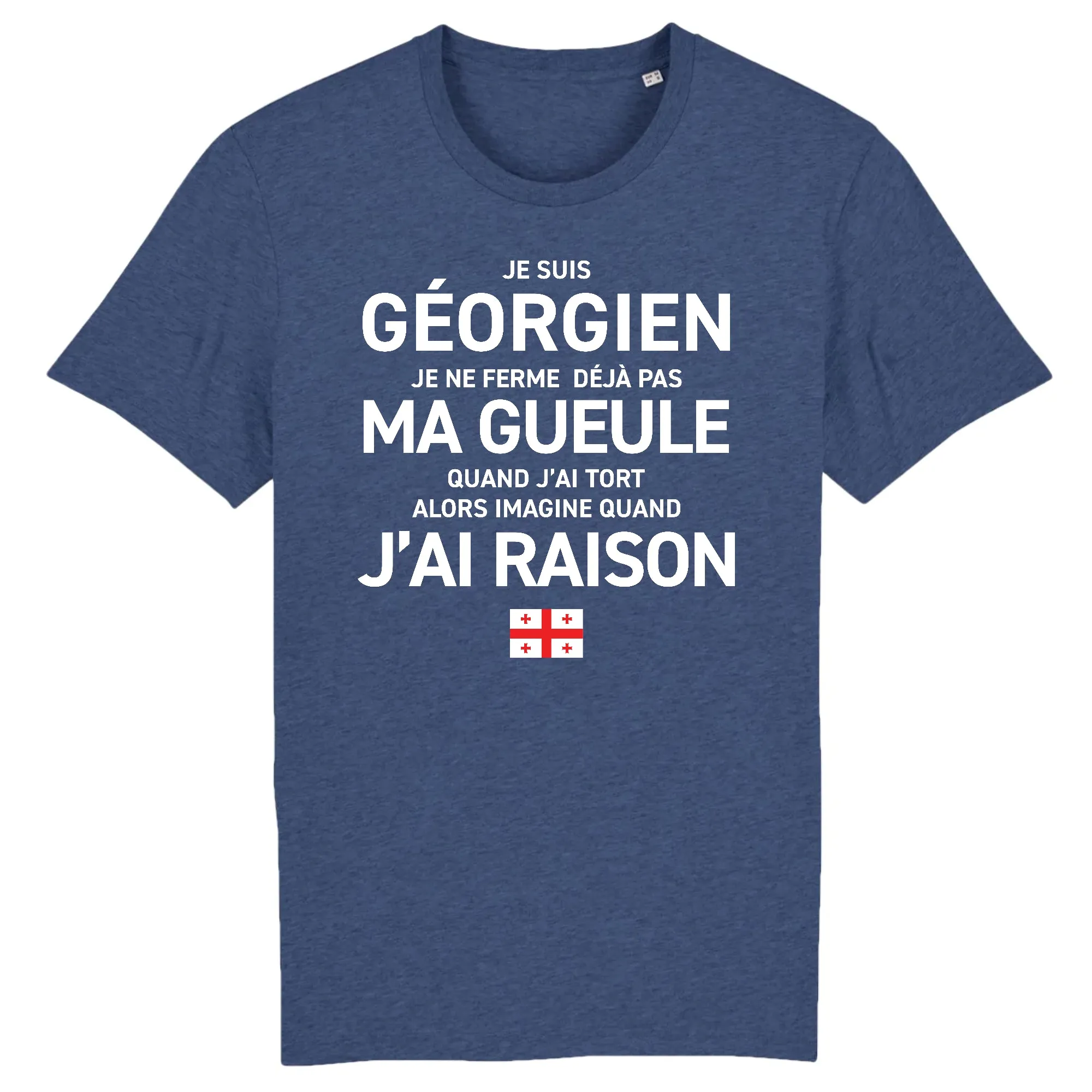 Géorgien Gueule - T-shirt cadeau humour - Coton bio - Imprimé fr