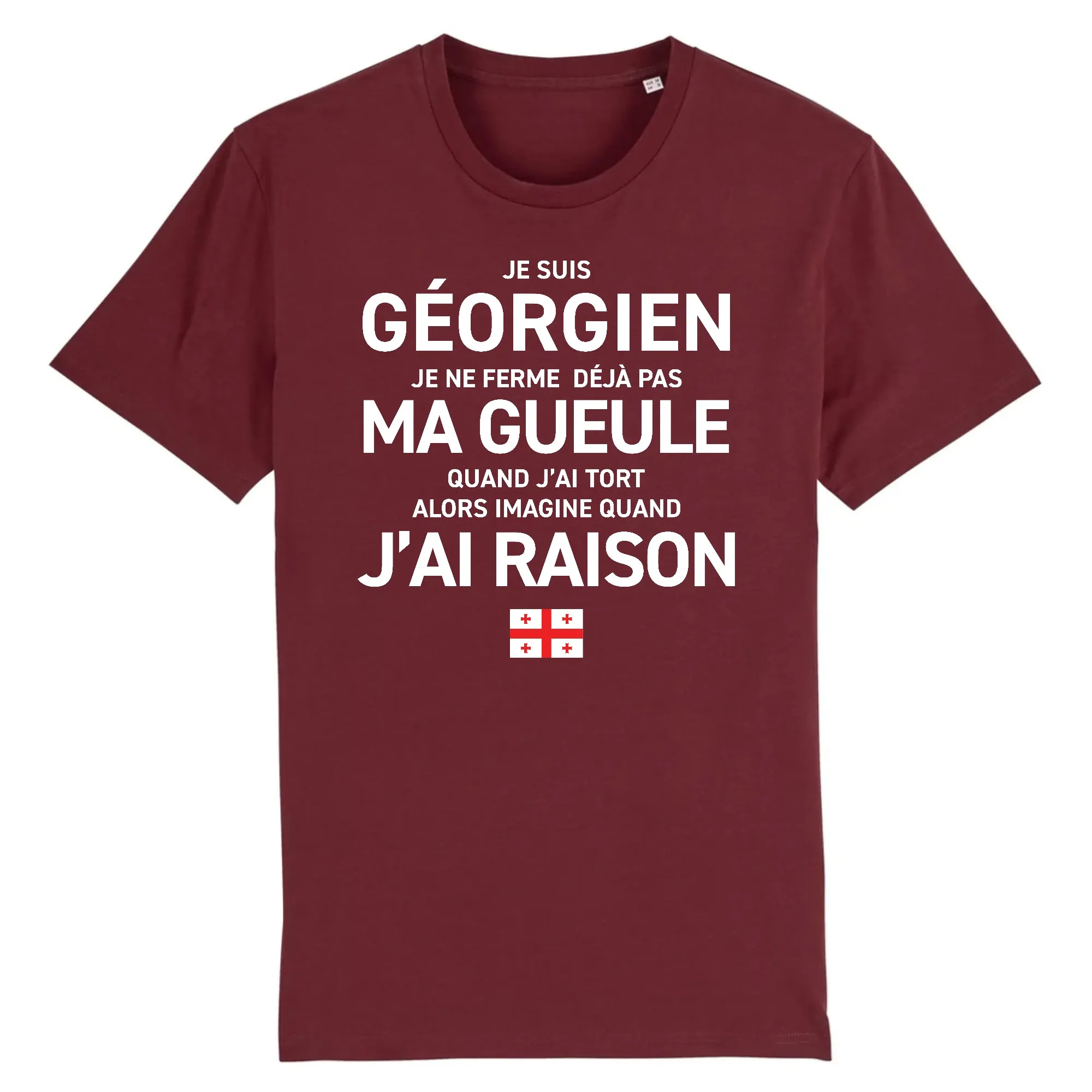 Géorgien Gueule - T-shirt cadeau humour - Coton bio - Imprimé fr