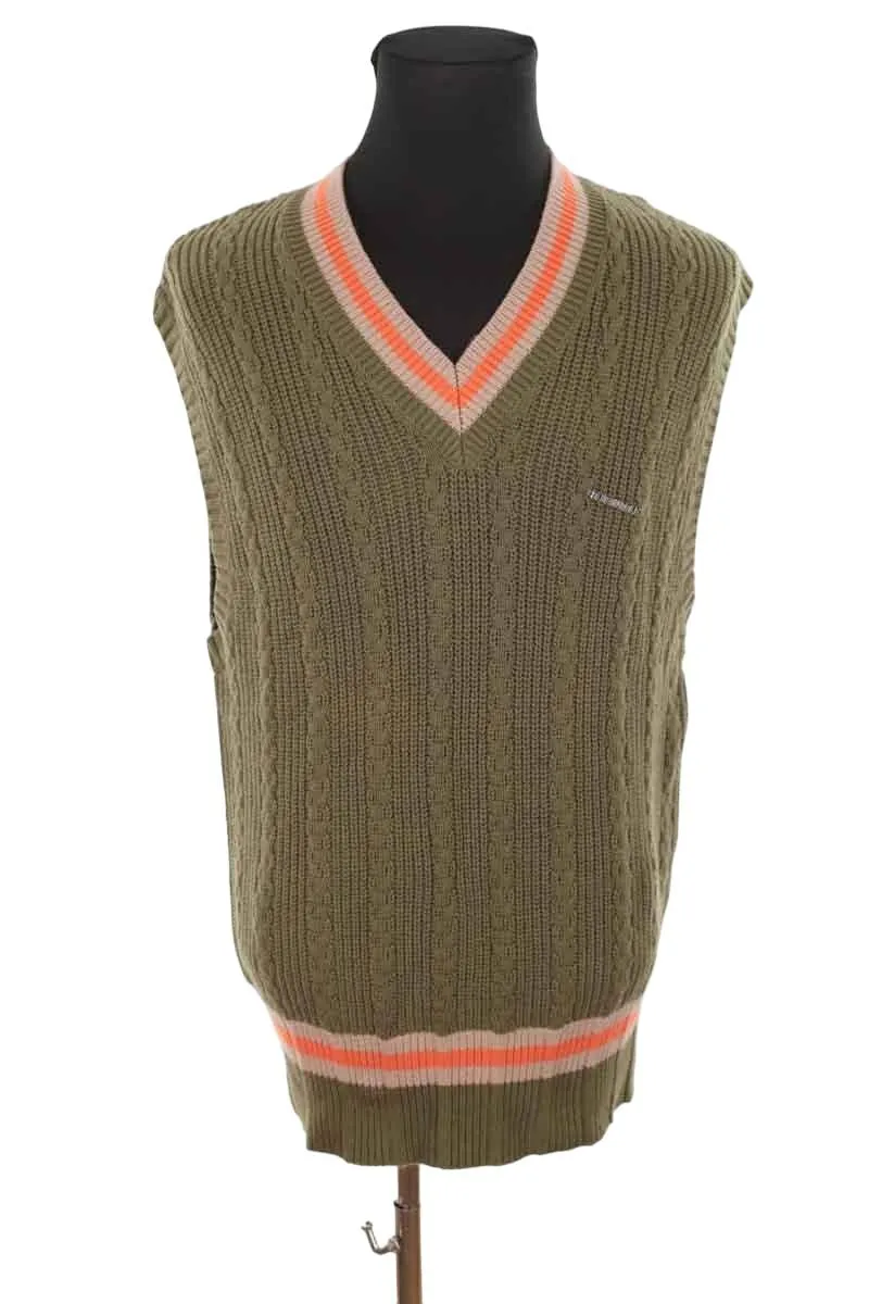 HOMME Pull en coton BLUEMARBLE kaki. Matière principale coton. Taille M.