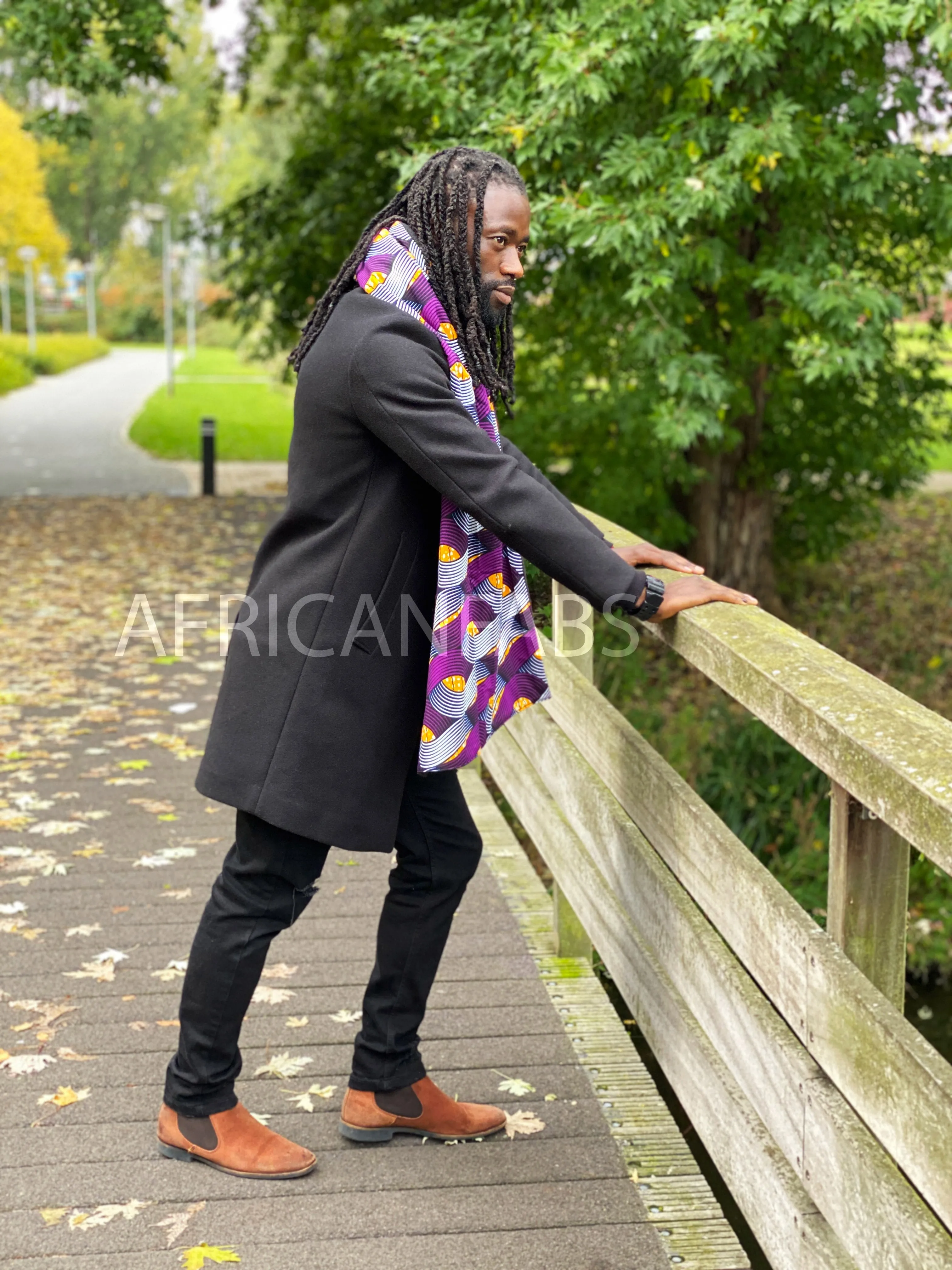 Imprimé africain Echarpes d'hiver pour adultes Unisex - Violet tangle