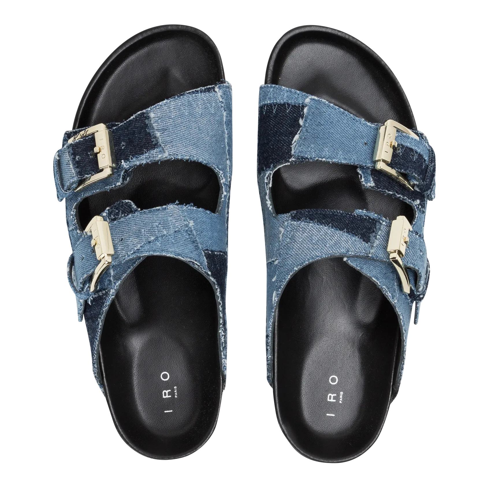 IRO  Mules plates en coton billie - Bleu