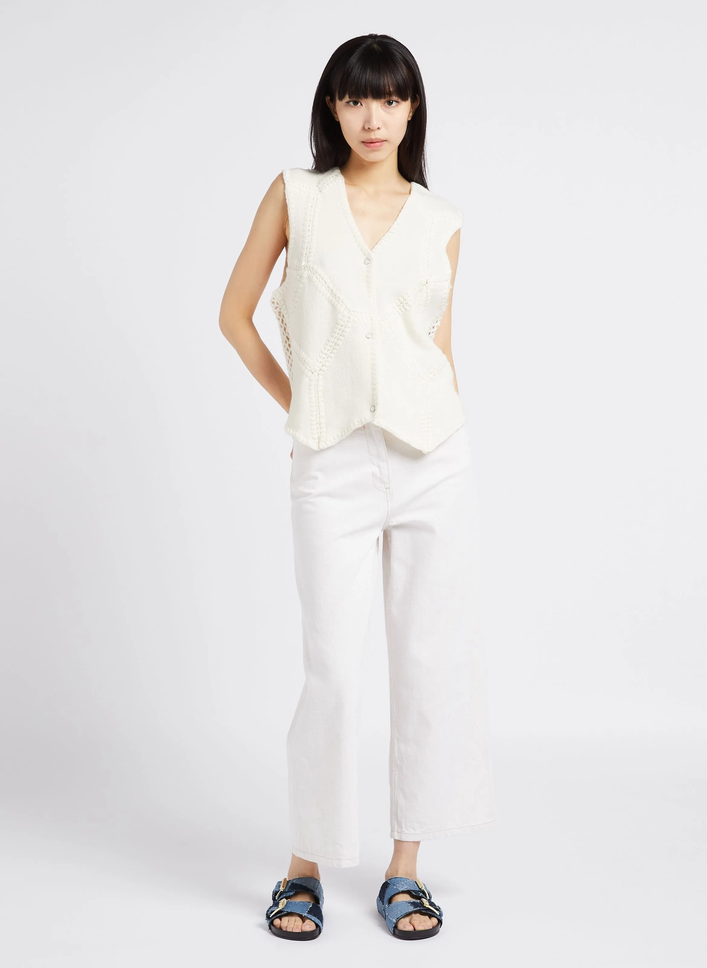 IRO  Mules plates en coton billie - Bleu