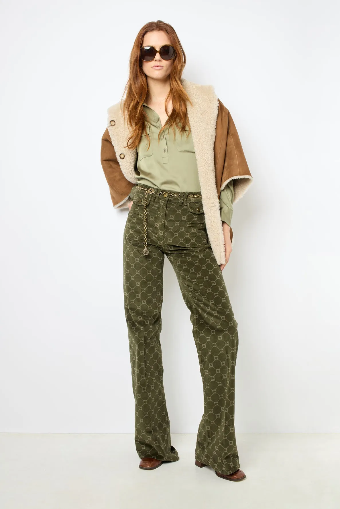 Jean flare en velours - ANNA
