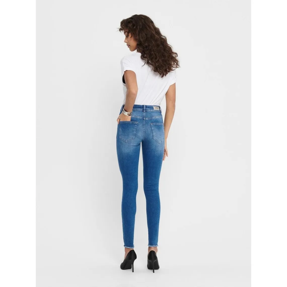 Jean skinny Longueur cheville bleu en coton Lane | 3 Suisses