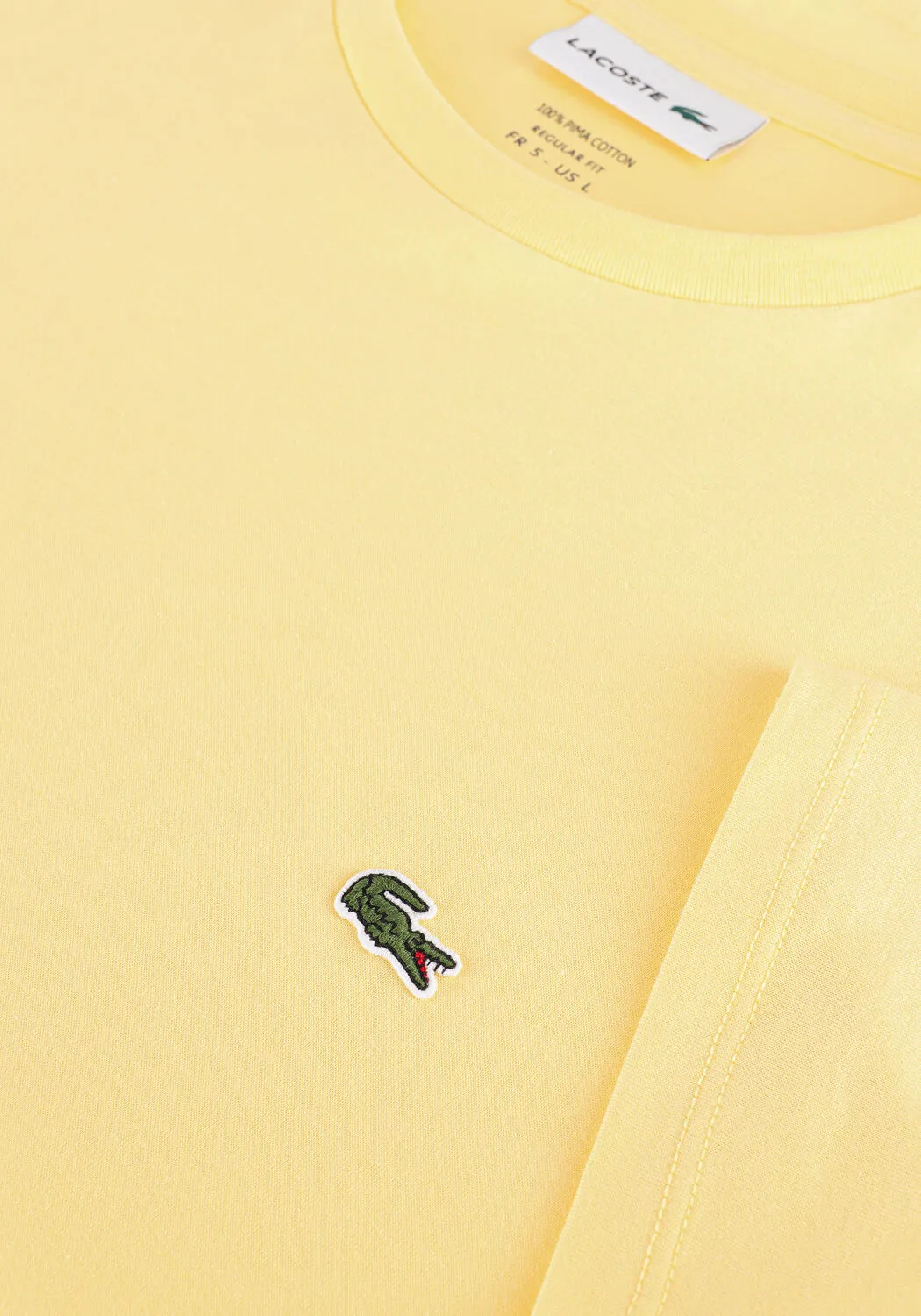 lacoste t-shirt 1ht1 mens tee-shirt 12 en jaune
