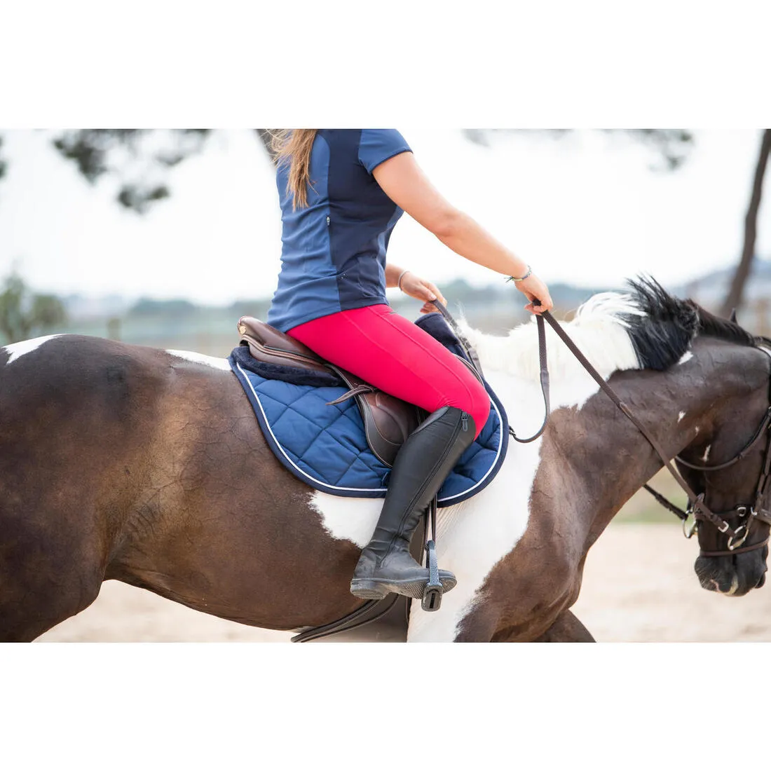 Legging équitation léger Femme - 100 marine