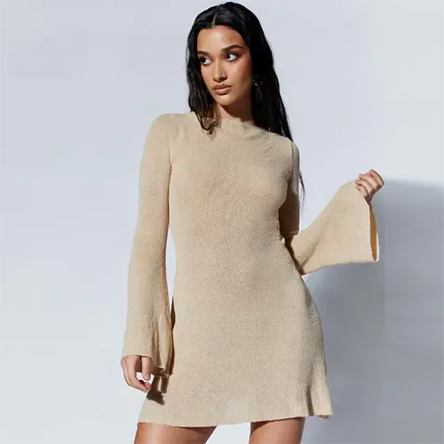 Ligaya | Robe  Manches vasées Pour Femme | Mini
