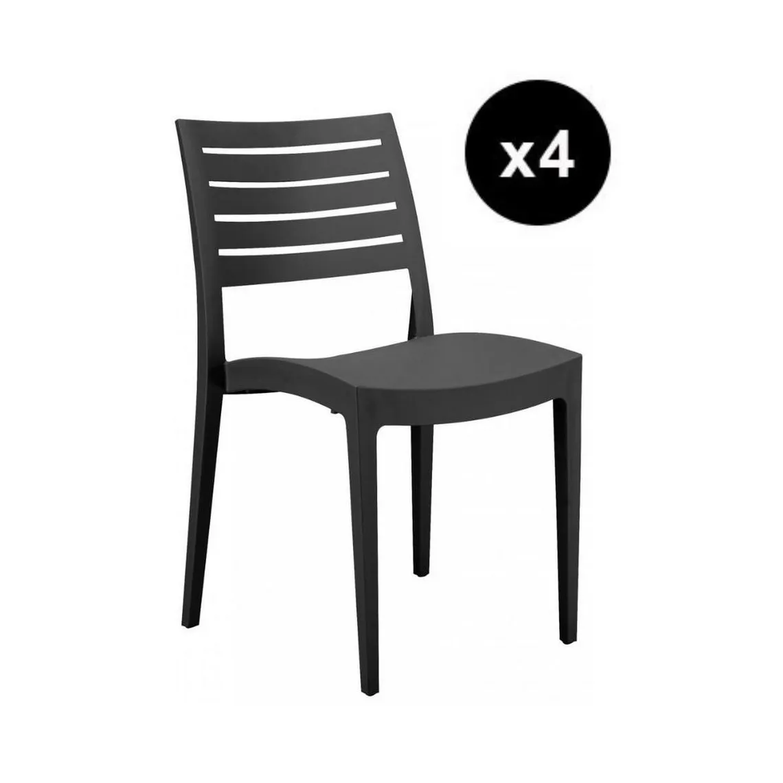 LOT DE 4 CHAISES De Jardin Firenze Anthracite | 3 Suisses