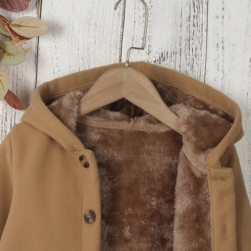 Manteau d'hiver en polaire épaisse pour fille