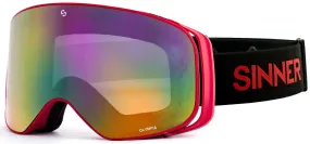Masque de Ski Sinner Olympia Matte Red Double Full Red Mirror