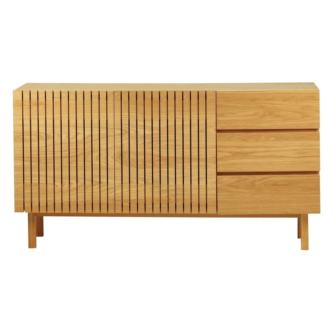 Meuble bas 2 portes 3 tiroirs naturel | 3 Suisses