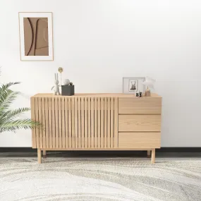 Meuble bas 2 portes 3 tiroirs naturel | 3 Suisses