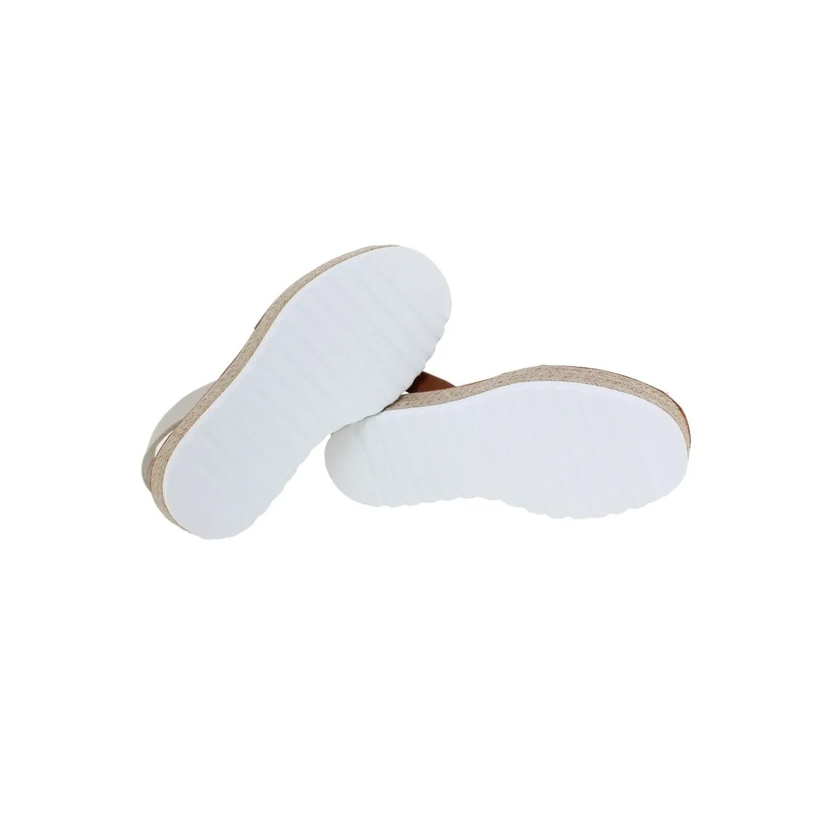 Minorquines plateforme en cuir effet serpent - Blanc
