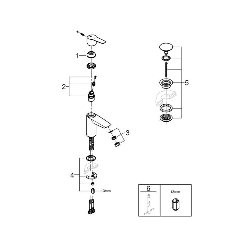 Mitigeur Lavabo GROHE Quickfix - START  taille S Noir Mat