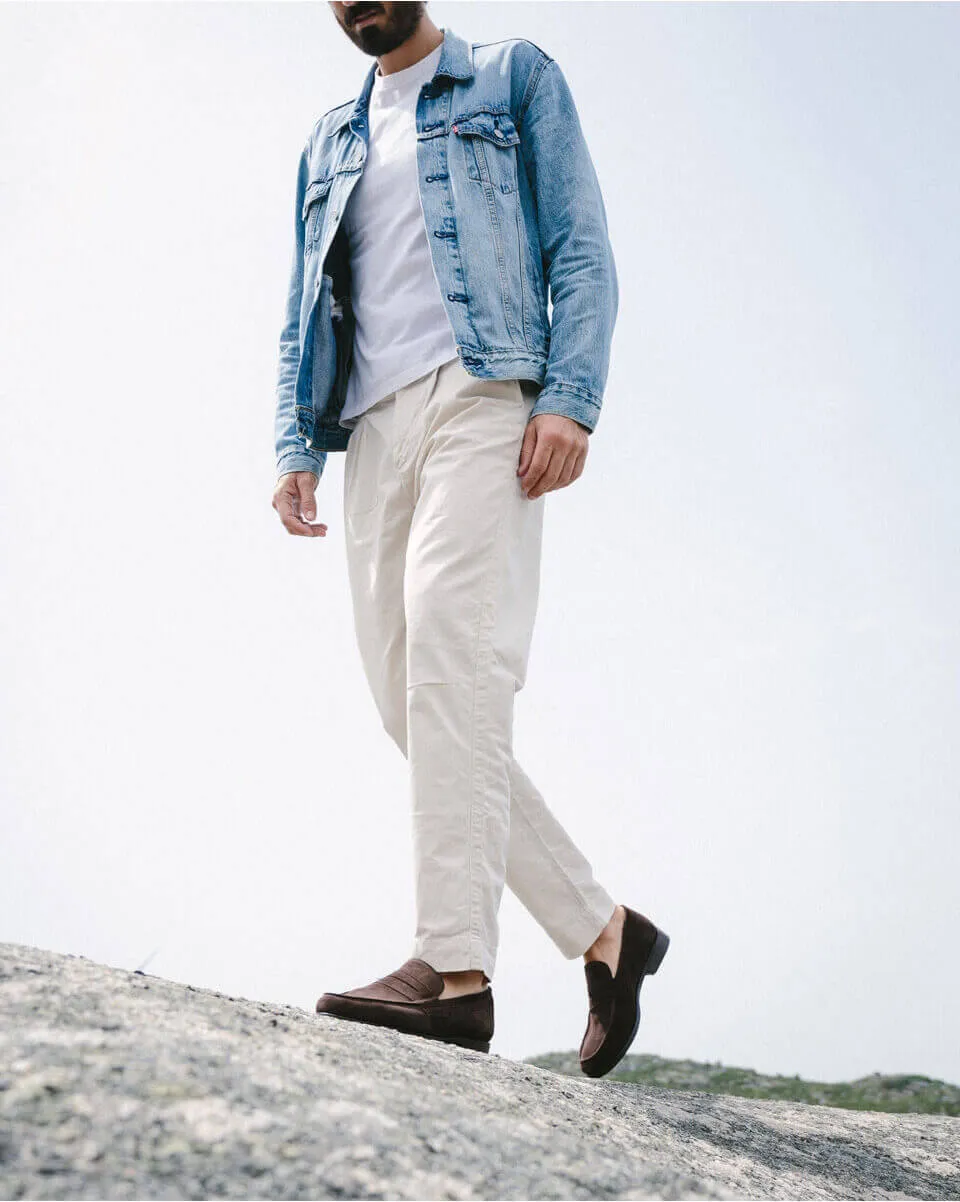 Mocassin en daim marron | Mocassins homme daim| In Corio