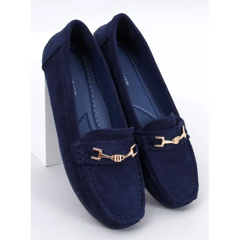 Mocassins femme daim Sourd Navy bleu