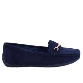 Mocassins femme daim Sourd Navy bleu