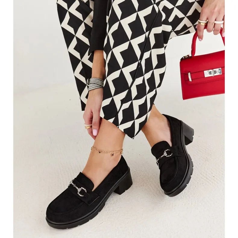 Mocassins Grisel en daim noir le noir