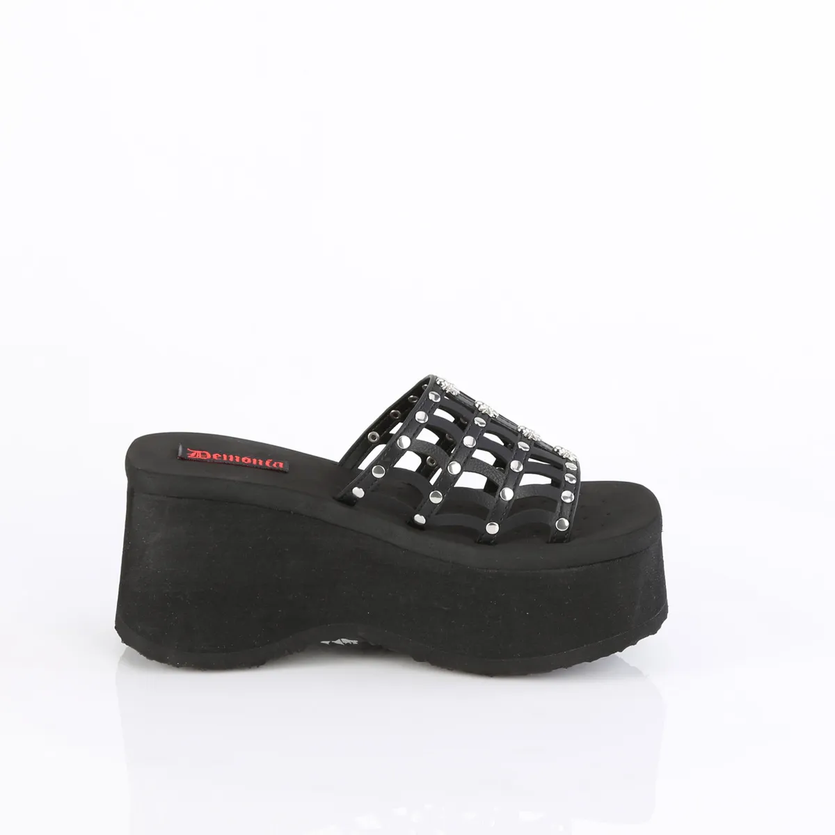 Noir 9 cm DemoniaCult FUNN-13-2 mules plateforme de emo gothic