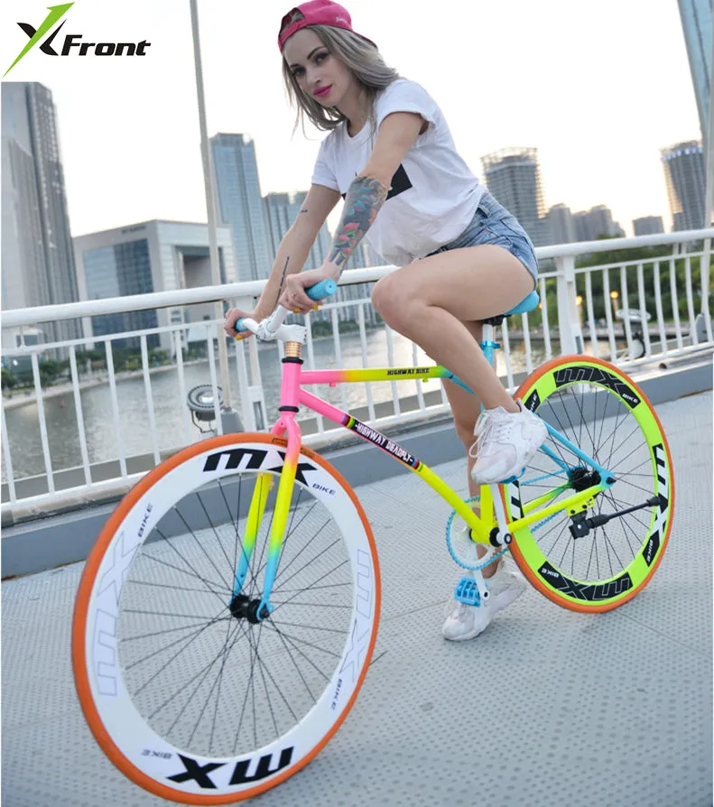Nouveau vélo coloré X-Front mixte de route 26 pouces pour adulte