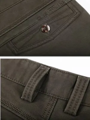 Pantalon en coton pour homme avec doublure intérieure fourrure