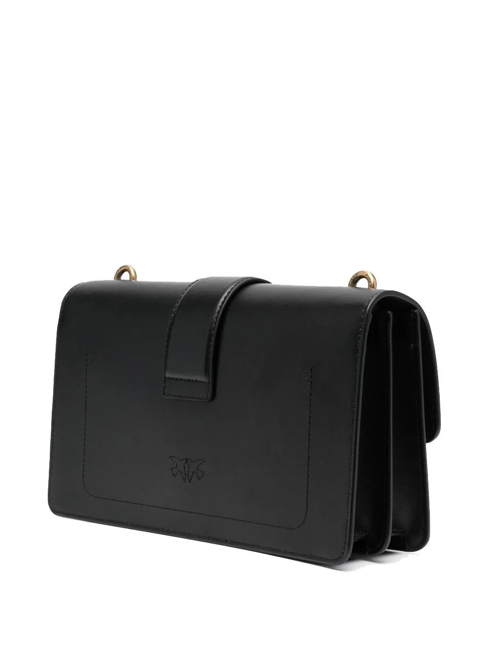 Pinko Classic Love One Sac En Cuir Avec Applications Noir-Or Antique - Achetez À Prix Outlet!